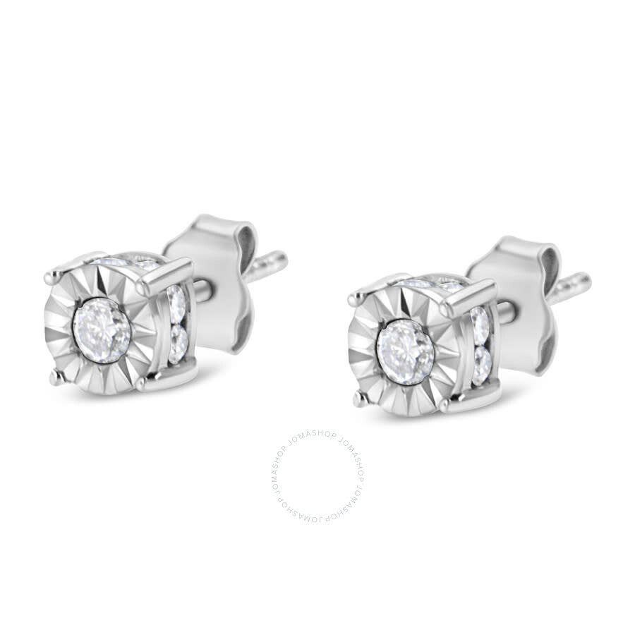 0.04 cttw, H-I Color, I2-I3 Clarity 925 Sterling Silver Natural Diamond & Aquamarine Womens Cluster Ring 0.04 cttw, H-I Color, I2-I3 Clarity 925 Sterling Silver Natural Diamond & Aquamarine Womens Cluster Ring